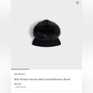 Kith Black Fur-Lined Knit Hood